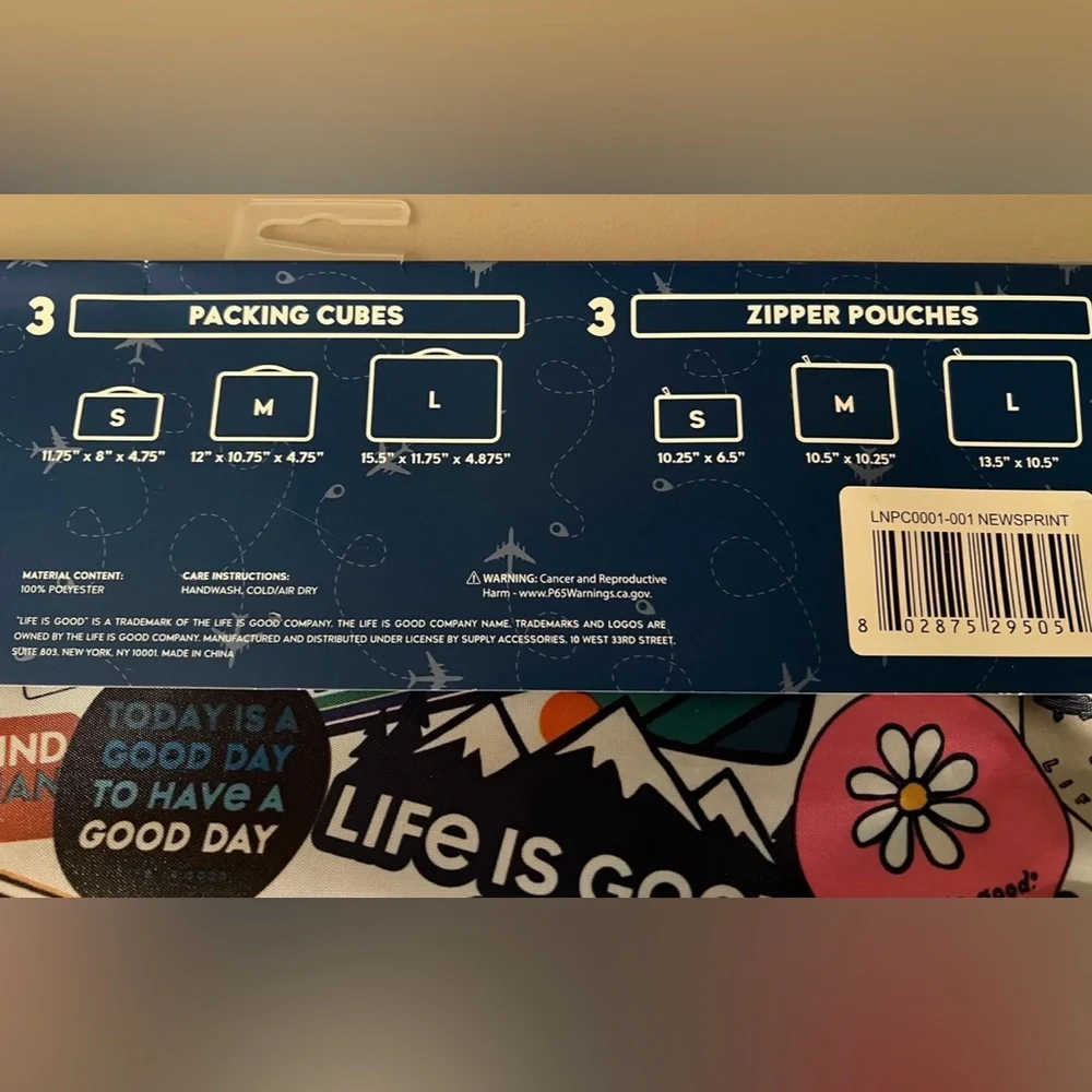 LIFE IS GOOD | 6 PIECE TRAVEL PACKING CUBE SET